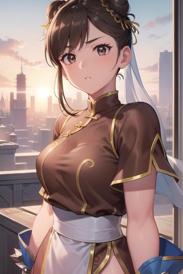 chunli, <lora:chun li v2-lora-nochekaiser:1>,chun li, (brown eyes:1.7), brown hair, (bun cover:1.5), double bun, eyeliner, hair bun, lipstick, makeup, pink lips,BREAK blue dress, boots, bracelet, brown pantyhose, china dress, chinese clothes, cross-laced footwear, dress, gold trim, jewelry, pantyhose, pelvic curtain, puffy sleeves, sash, short sleeves, side slit, spiked bracelet, spikes, white footwear,BREAK outdoors,BREAK looking at viewer, full body,BREAK <lyco:GoodHands-beta2:1>, (masterpiece:1.2), best quality, high resolution, unity 8k wallpaper, (illustration:0.8), (beautiful detailed eyes:1.6), extremely detailed face, perfect lighting, extremely detailed CG, (perfect hands, perfect anatomy),