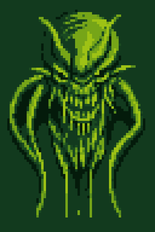 creature, monster,  green theme, limited color, gb_palette <lora:Gameboy Palette Style:0.6>