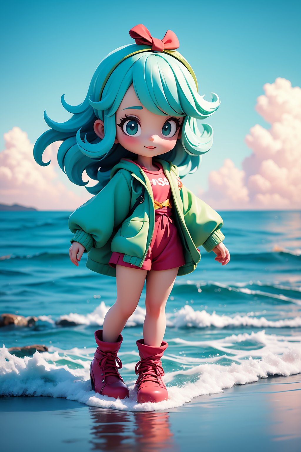 girl,full body,sea,