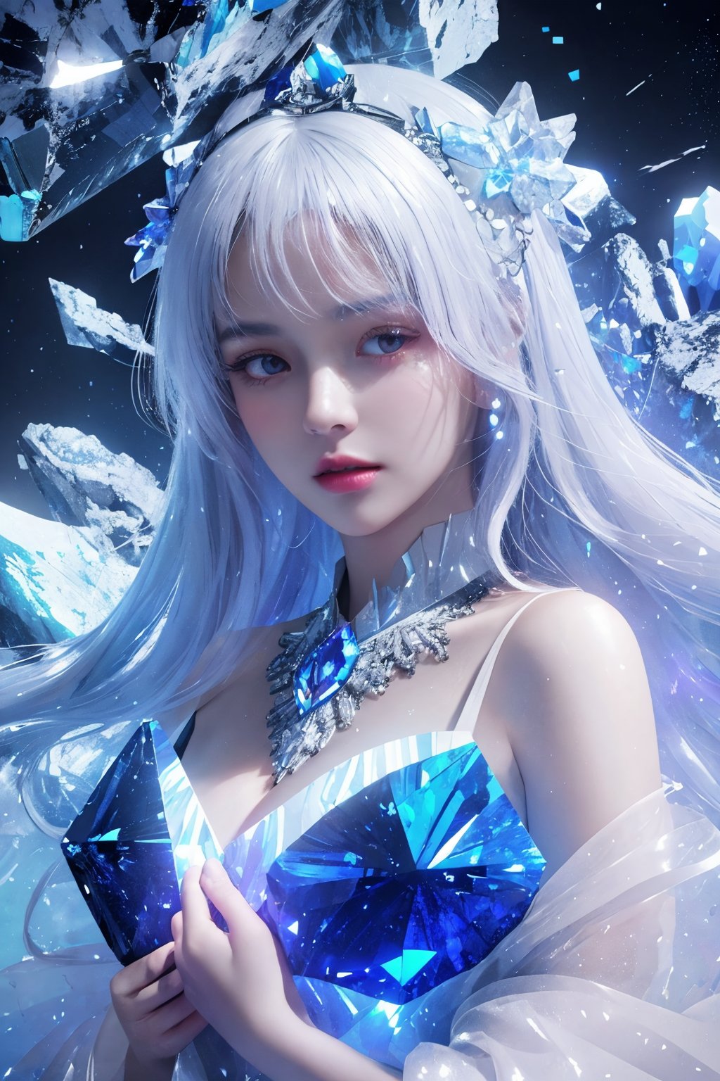 cinematic,  fashion photo of a beautiful girl in the style of neomorphism,  the transformation of minerals into polymorphs,  glowing crystals,  hyper detailed,  photorealistic,  detailed glow,  ambient occlusion,  ambient light,<lora:EMS-86540-EMS:0.600000>,<lora:EMS-87693-EMS:0.600000>,<lora:EMS-82319-EMS:0.200000>