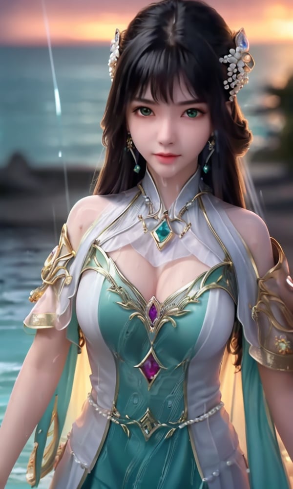 <lora:521-DA-诛仙CG-碧瑶:0.8>(,1girl, ,best quality, ),looking at viewer, ,ultra detailed 8k cg, ultra detailed background, ultra realistic 8k cg,  ,masterpiece((((1girl, solo,  , ,solo focus, wet,sweat, ocean,rain, water drop, )))) (, , sweatdrop, flying sweatdrops, sweating profusely,colorful drop \(module\), )   clean, masterpiece,     cinematic lighting, cinematic bloom,   , unreal, science fiction, luxury, jewelry, diamond, gold, pearl, gem, sapphire, ruby, emerald, intricate detail, delicate pattern, charming, alluring, seductive, erotic, enchanting, hair ornament, necklace, earrings, bracelet, armlet,halo,