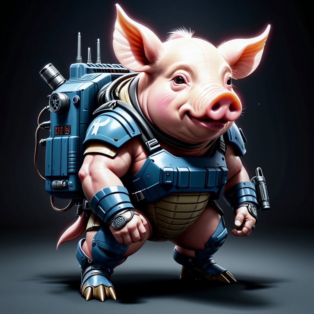 Combat veteran futuristic oinkcore porkstyle,Combat veteran futuristic oinkcore porkstyle