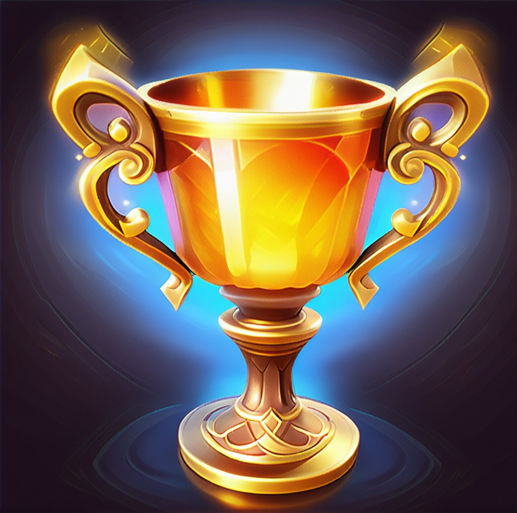 digital game illustration,trophy,golden,illustration,fantasy,glowing,liquid,ornate,intricate design,victory,achievement,success,digital art,high-resolution,warm colors,light effects,smooth texture,dark background,gradient,3d rendering,game asset,,<lora:游戏-000001:1>