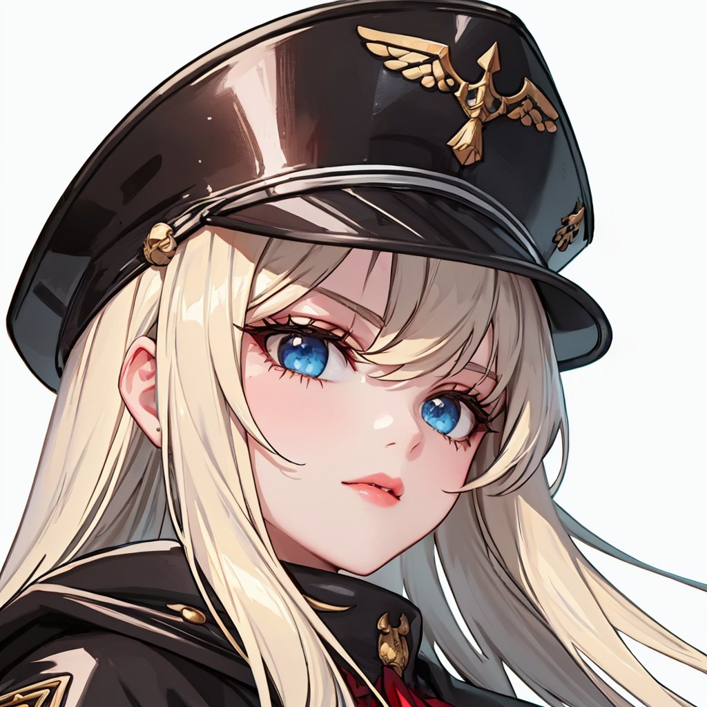 masterpiece,best quality, highly detailed, portrait,close-up,upper body,female gunner (dungeon and fighter),1girl,looking at viewer,,<lora:female_gunner_(dungeon_and_fighter):1>,simple background,white background,