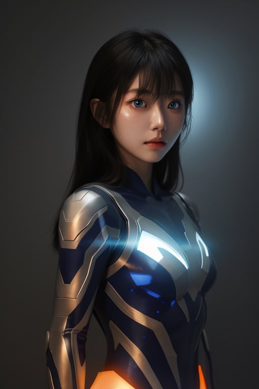 1girl,ultraman,delicate features,glowing eyes,glowing,<lora:好吃米-Ultraman-000009:0.3>,