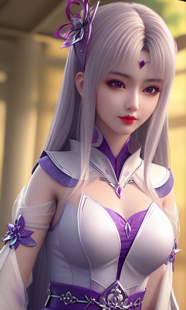 (,1girl, ,best quality, ),looking at viewer, <lora:427-DA-斗破苍穹-小医仙-天毒女-白衣:0.8> ,ultra detailed background,ultra detailed background,ultra realistic 8k cg,, ,masterpiece, (( , )),, , , hyper blossom,    (cleavage), (), ,,