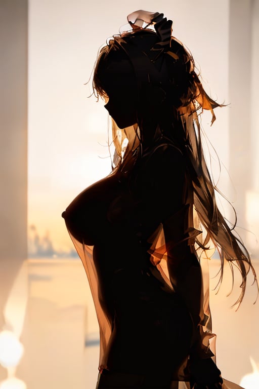 ,(silhouette), 1girl,beautiful , sex,large shadow,backlighting, big breasts, see-through silhouette,  <lora:影绘:1>, masterpiece, best quality,