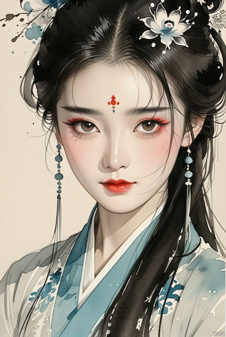 (an extremely delicate and beautiful),(((masterpiece))),((best quality)),1girl,,((an extremely delicate and beautiful girl)),female focus on,((gorgeous hair_ornament)),{{beijing opera}},Ink wash painting,ink splashing,chinese painting,(illustration),color splashing,beautiful detail, , , niloudef,advanced gray serie<lora:EMS-376198-EMS:0.800000>