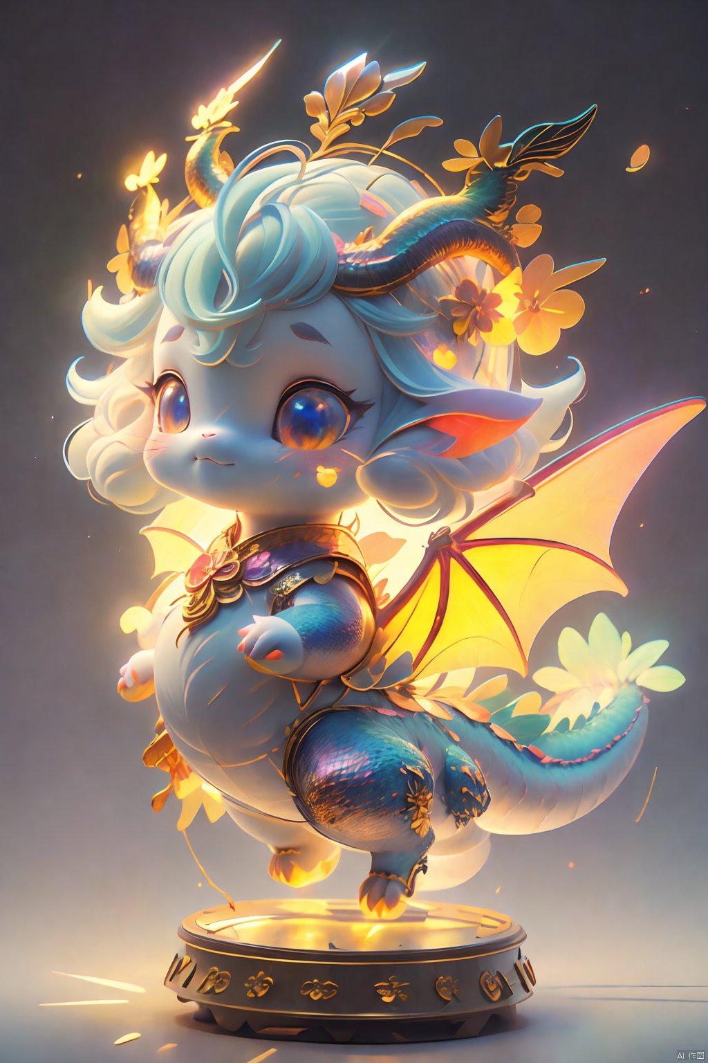 Best Quality,  Masterpiece,  Cute Little Dragon, Naked,  full body scales,  dragon tail,  dragon horns, （ Clear Color PVC Scales）, （ Clear Color Vinyl Wings）,  （Colorful Scales）,  Prism,  Holographic,  Chromatic Aberration,  Fashion Illustration,  Masterpiece,  8k,  Super Detailed,  pixiv, High Resolution,  Solo,  Ultra Detail,  Masterpiece,  (Detail Cute Face): 1.2,  (Masterpiece,  Best Quality: 1.3),  Beautiful Detail Glow,  Best Lighting,  (((Best Quality,  Textile Shadows,  Ultra Detail))),  Beauty and Aesthetics with High Detail,  Best Lighting,  High Resolution,  Detail,  Dynamic Lighting,  Ultra Detailed Skin,  Intricate Detail,  Ultra Detail,  Sharp Detail,  Coast,  (Full Body: 1.2),  Levitation,  xxhanfu halo cyber phoenix crown,  Light-electric style,  Cyberpunk Concept,<lora:EMS-22839-EMS:0.200000>,<lora:EMS-267842-EMS:0.200000>,<lora:EMS-272061-EMS:0.660000>,<lora:EMS-268526-EMS:0.300000>,<lora:EMS-262422-EMS:0.400000>