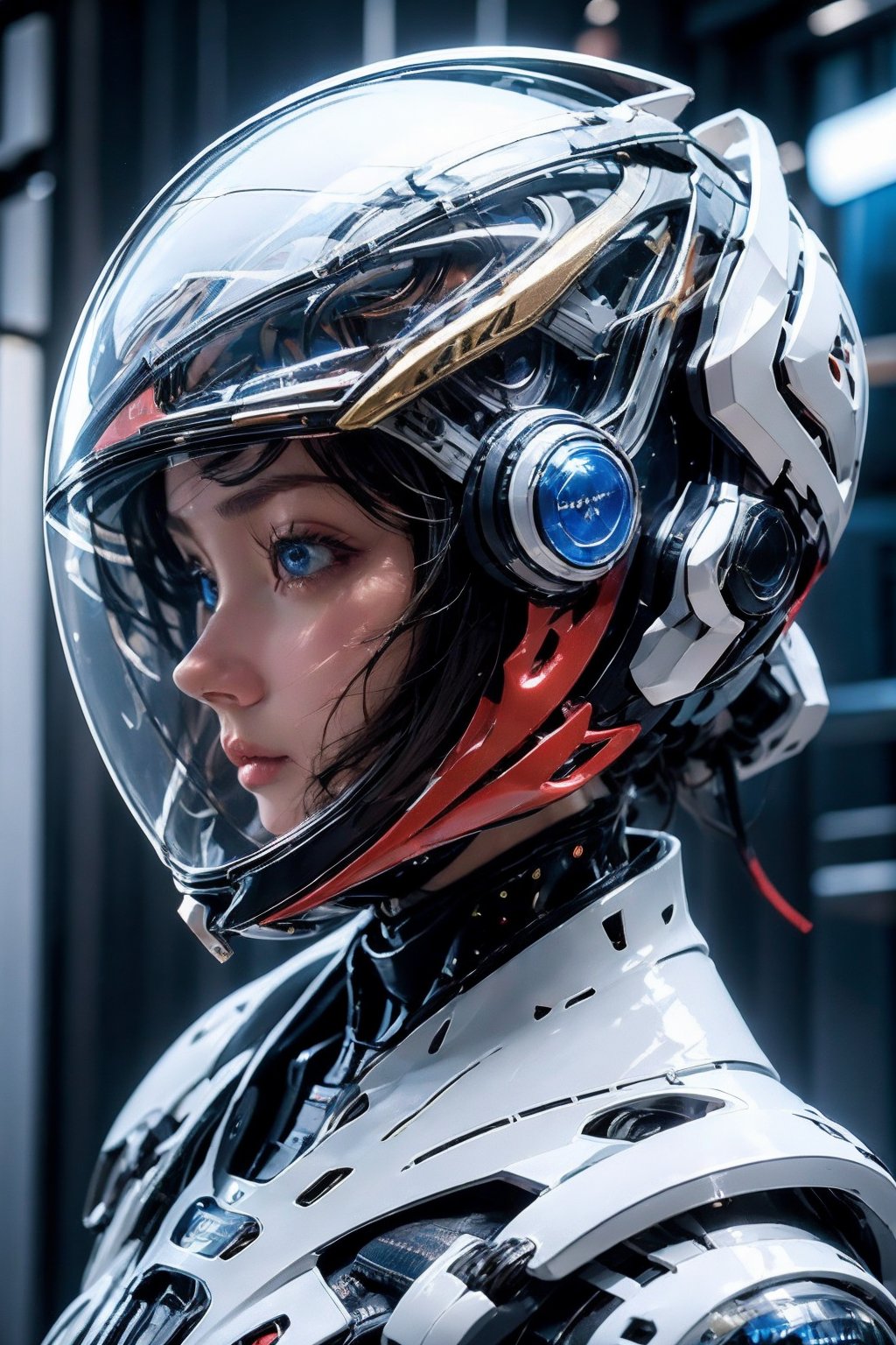 <lora:AgainRealistic_v2.0:1>,AgainRealistic_v2.0, 1girl, helmet, solo, blue eyes, from side, profile, black hair, science fiction, realistic, short hair, space helmet, spacesuit, blurry, lips, portrait, blurry background, parted lips, upper body, closed mouth, web address, red lips, astronaut