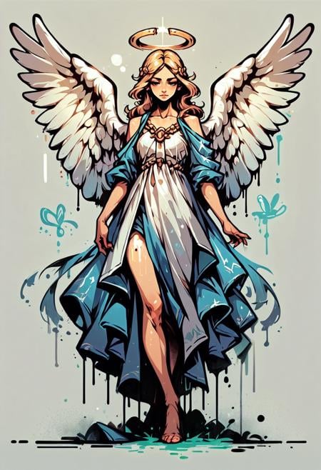 score_9, score_8_up, score_7_up, score_9, <lora:Toon Graffiti Style:1>,dripping, full body, angel