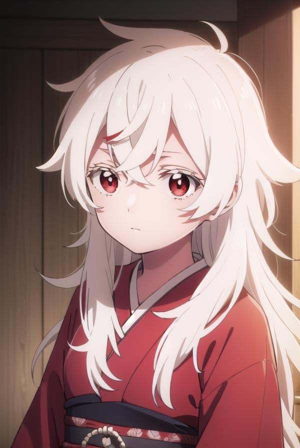 summertimehaine, <lora:summertime haine s1-lora-nochekaiser:1>,haine, long hair, bangs, (red eyes:1.3), white hair,BREAK japanese clothes, kimono, red kimono,BREAK indoors,BREAK looking at viewer,BREAK <lyco:GoodHands-beta2:1>, (masterpiece:1.2), best quality, high resolution, unity 8k wallpaper, (illustration:0.8), (beautiful detailed eyes:1.6), extremely detailed face, perfect lighting, extremely detailed CG, (perfect hands, perfect anatomy),