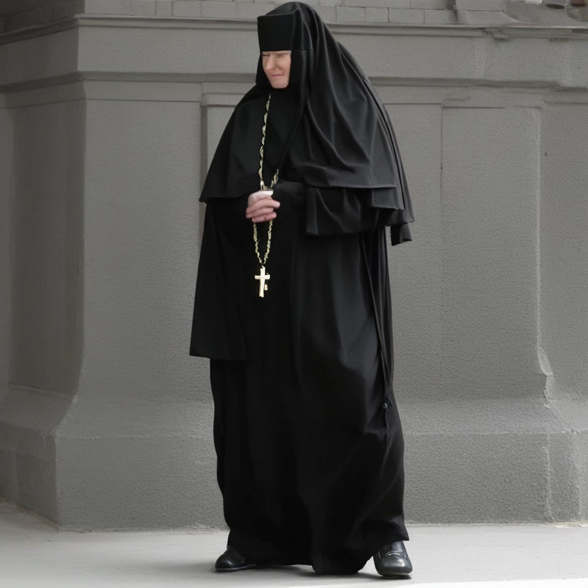 nun, , female, Orthodox_nun, black cassock