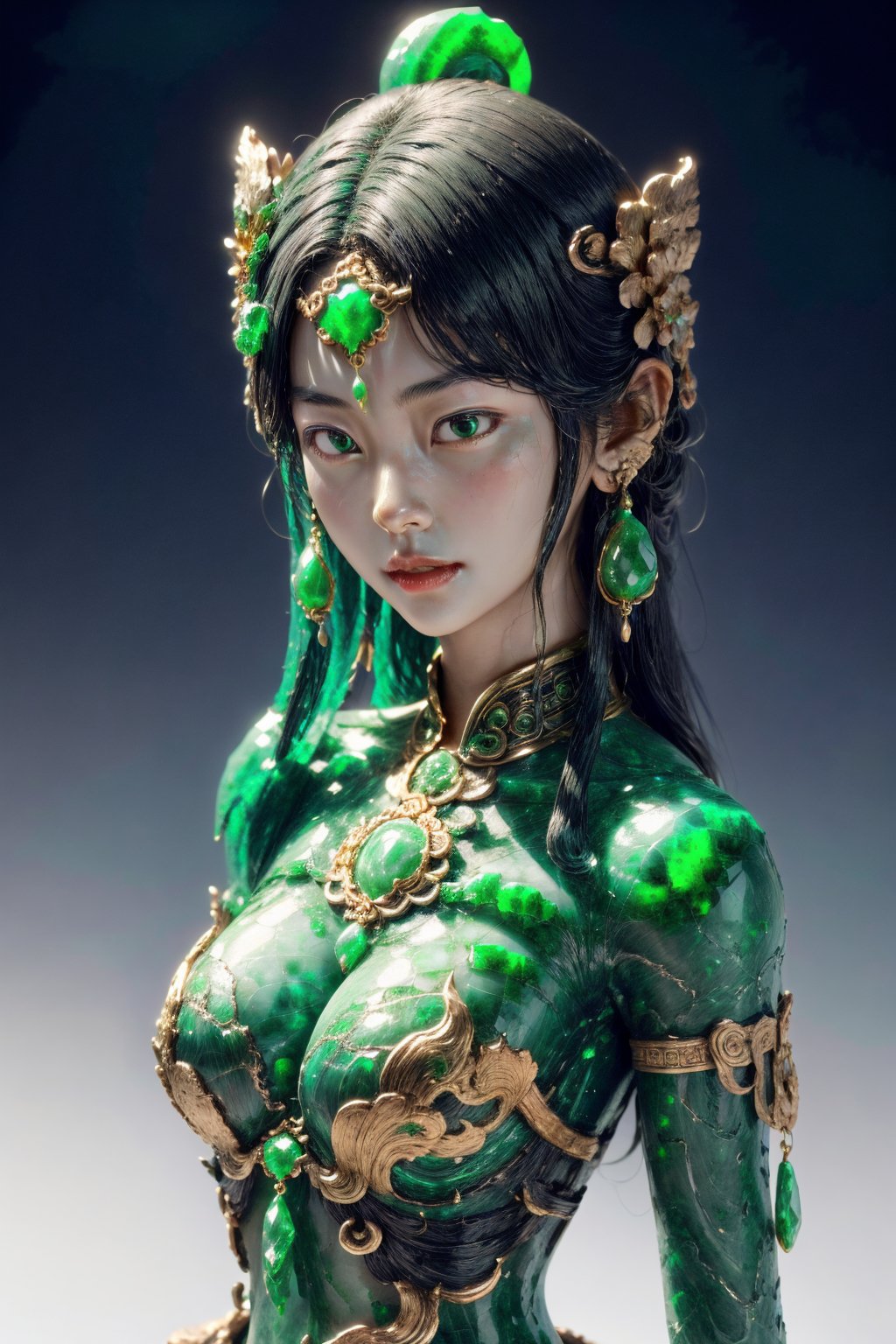 ((1girl)),exquisite face,upper body,jade,jade sculpture,green gemstone,<lora:少女日记1.0_v4-000016:0.6>,<lora:add_more_details:0.4>,<lora:逃离博物馆-玉美人1.0_v4-000016:0.8>,