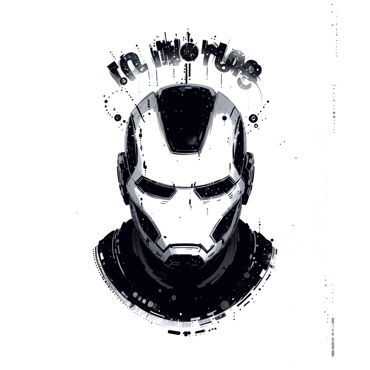 A iron man in the style of b1nk