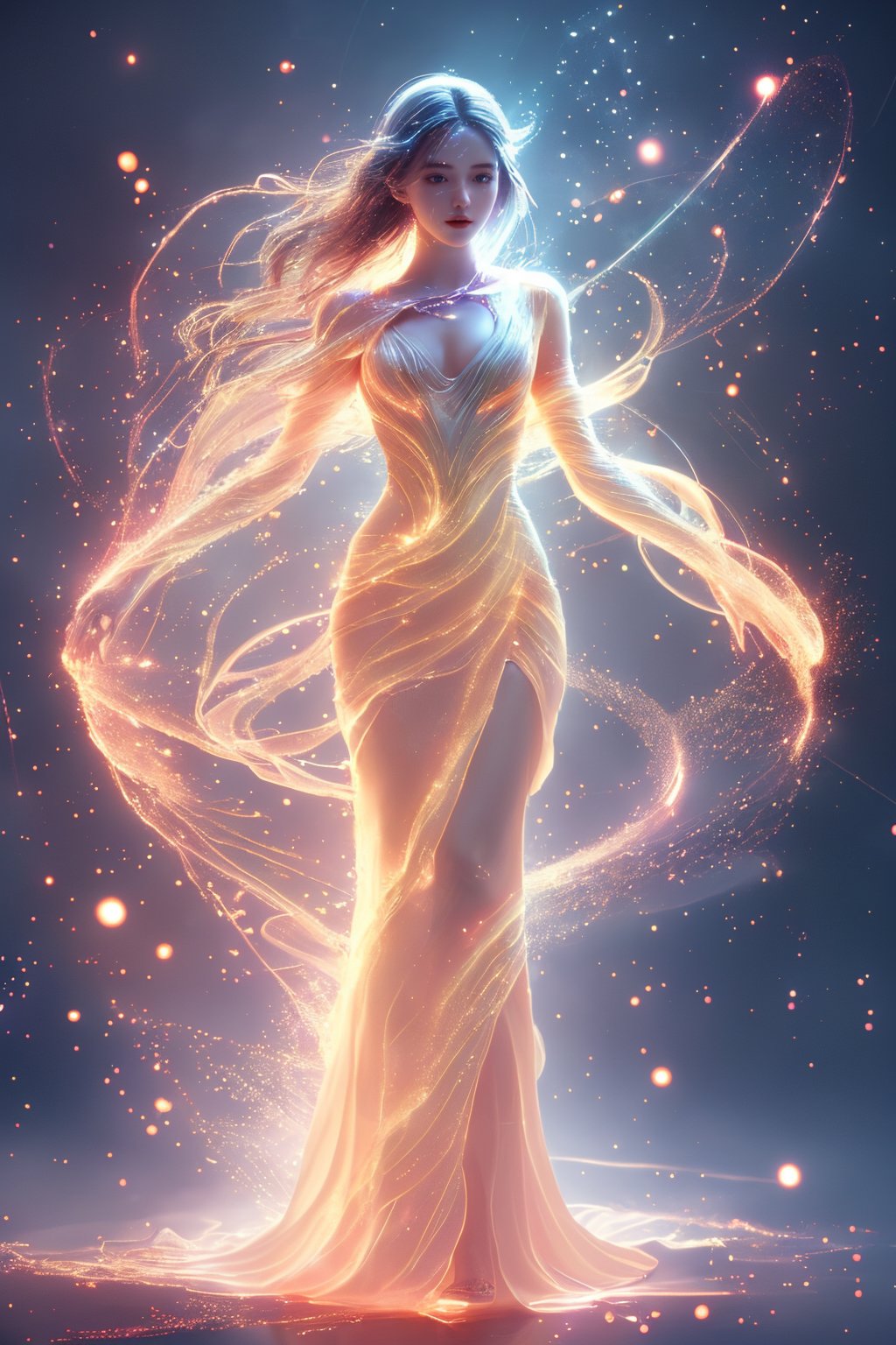 <lora:NHHC-1.5:0.8>,nhhc01,1girl,solo,full body,dress,magic,light particles,chest,