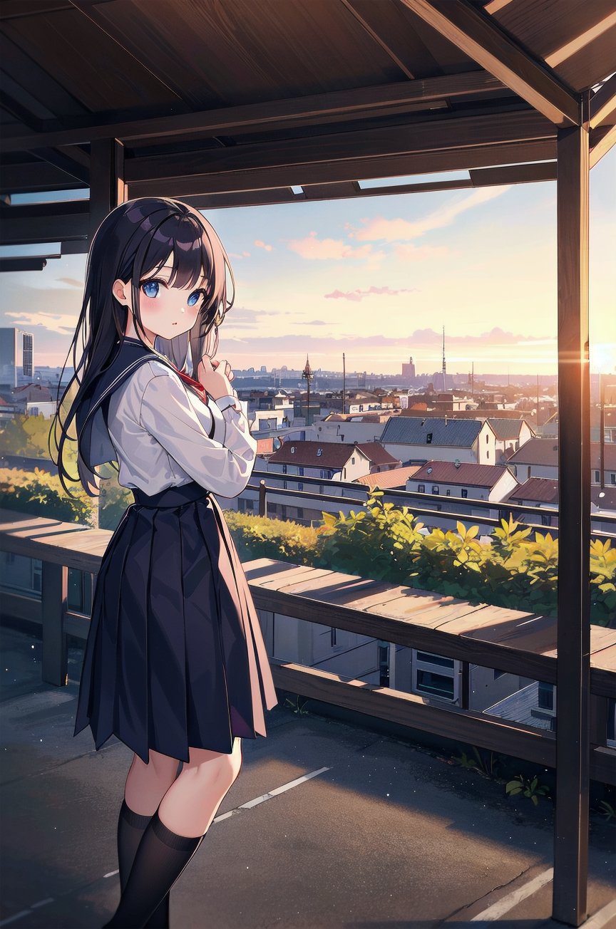 1girl,school uniform,32K,16K,4K,8K,best quality,masterpiece,ultra high res,professional lighting,physically-based rendering,A warm and inviting landscape,beautiful background illustration,