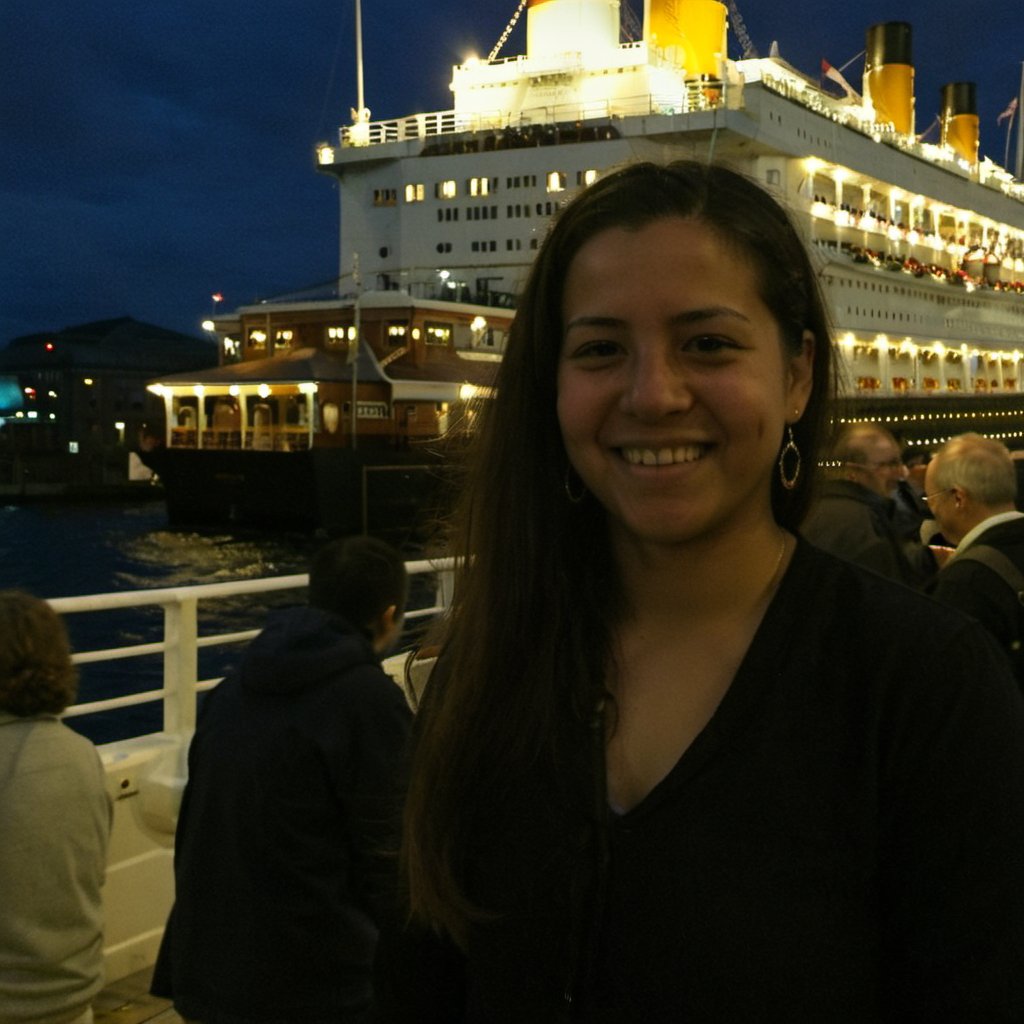 phone photo of a smiling 28 year old woman with long hair posing on the titanic. <lora:boring-v4:0.5><lora:boring-alpha-v3:0.4> <lora:boring-v4-faces-version:0.4>