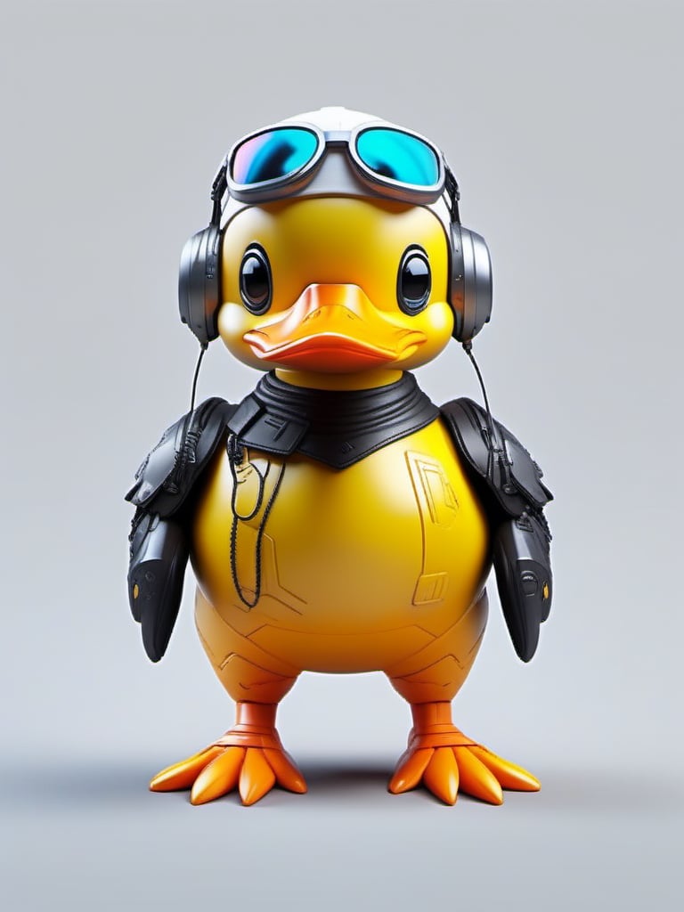 jixie,This is a mechanized duck with a cyberpunk style,<lora:仿生机械V1:0.7>,