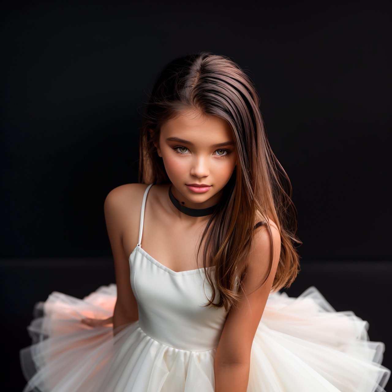 extra resolution, view from above, full body portrait of stunning (AIDA_LoRA_AngelPo:1.15) <lora:AIDA_LoRA_AngelPo:0.71> in a (light gray dress:1.1) standing in front of (black background:1.5), little girl, pretty face, naughty, funny, happy, playful, intimate, cinematic, dramatic, insane level of details, intricate pattern, studio photo, studio photo, kkw-ph1, hdr, f1.5, getty images, (colorful:1.1)