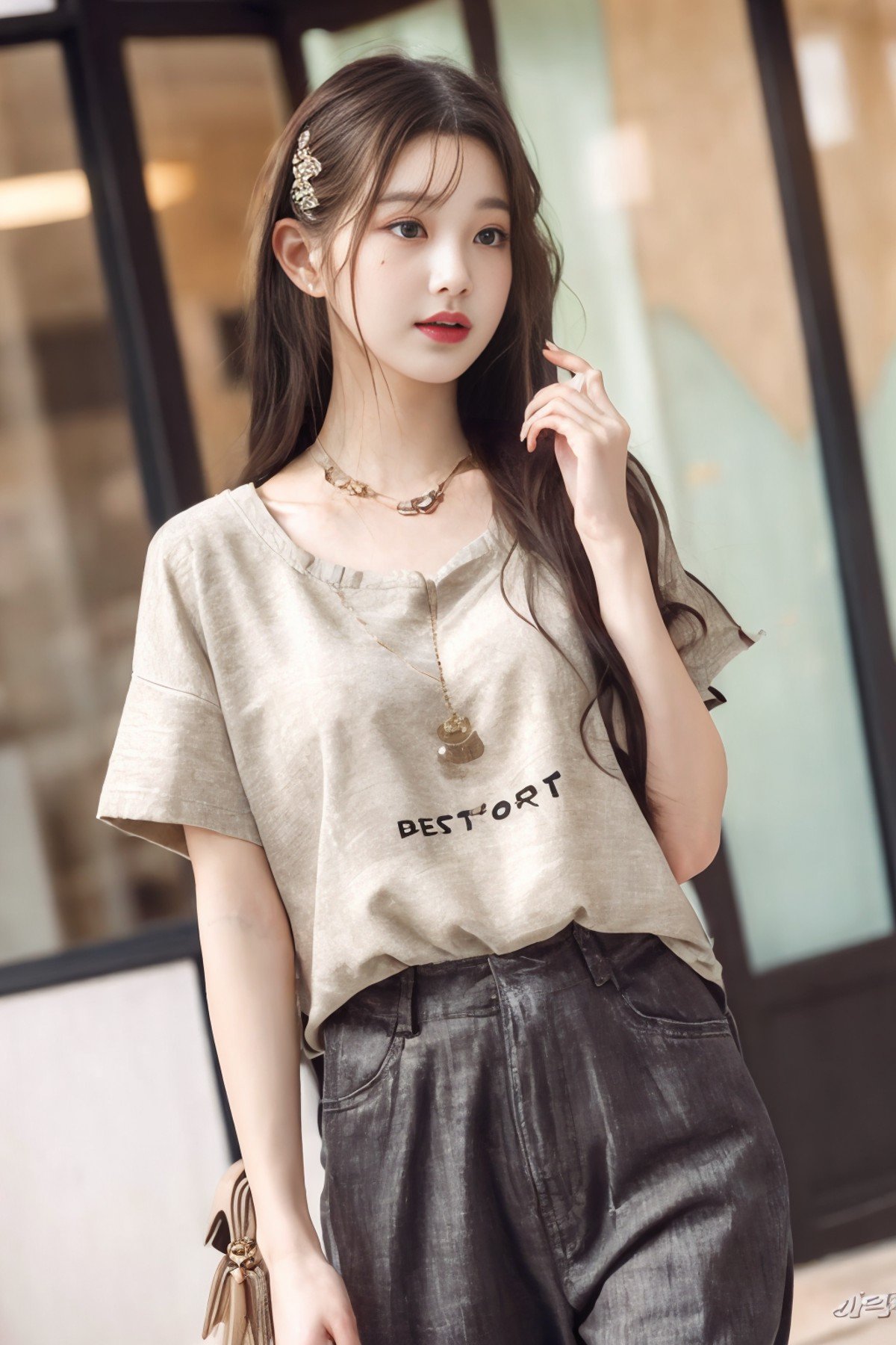 (masterpiece, best quality, 8k, RAW photo, beautiful and aesthetic:1.2),  complex detail, Indirect light, photorealistic,((woman:1.5)), Casual outfit/Casual outfit, <lora:00One00:1> ihaveJANG, 