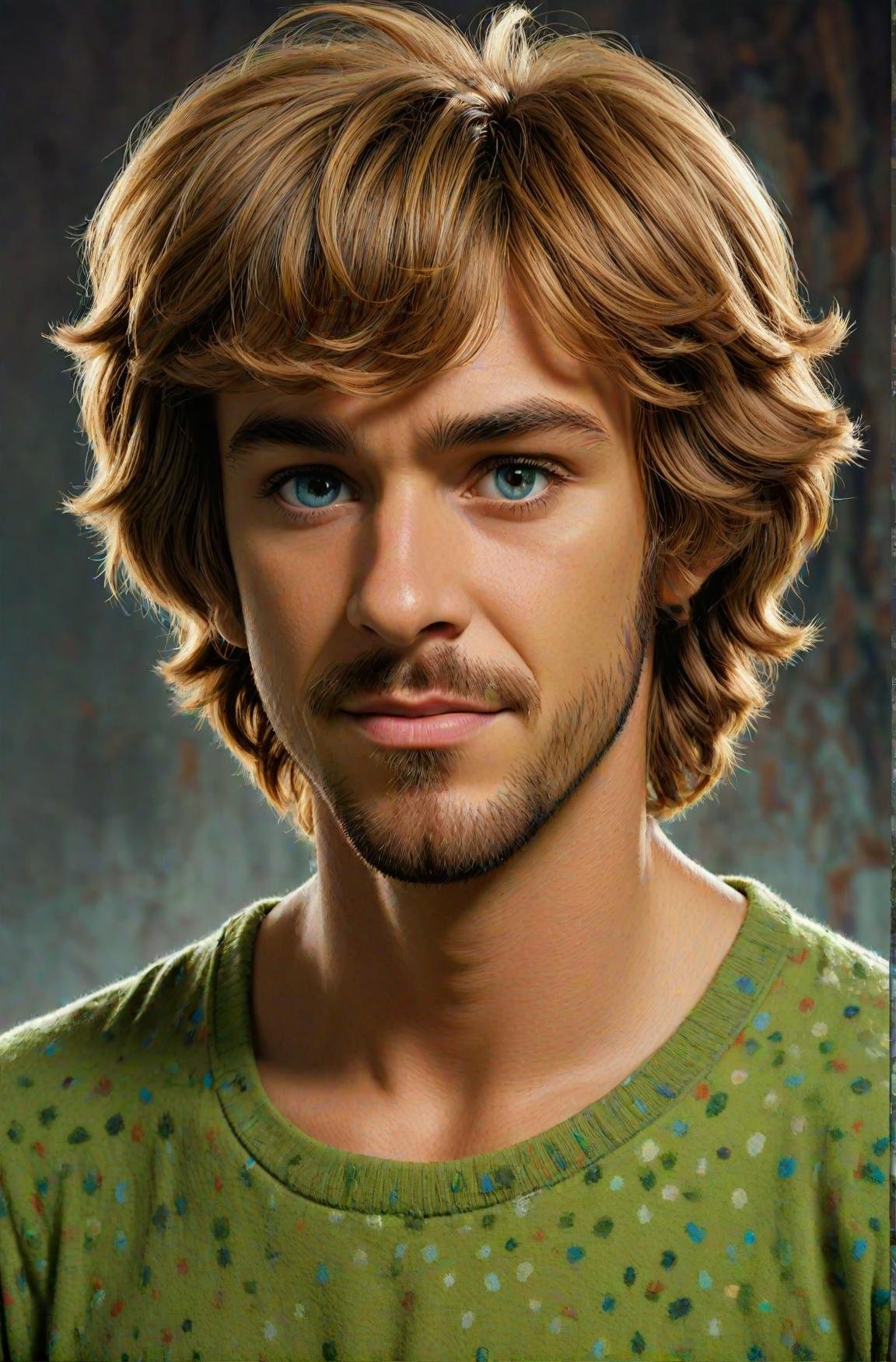 a beautiful high definition highly detailed photograph of Shaggy from Scooby DOo