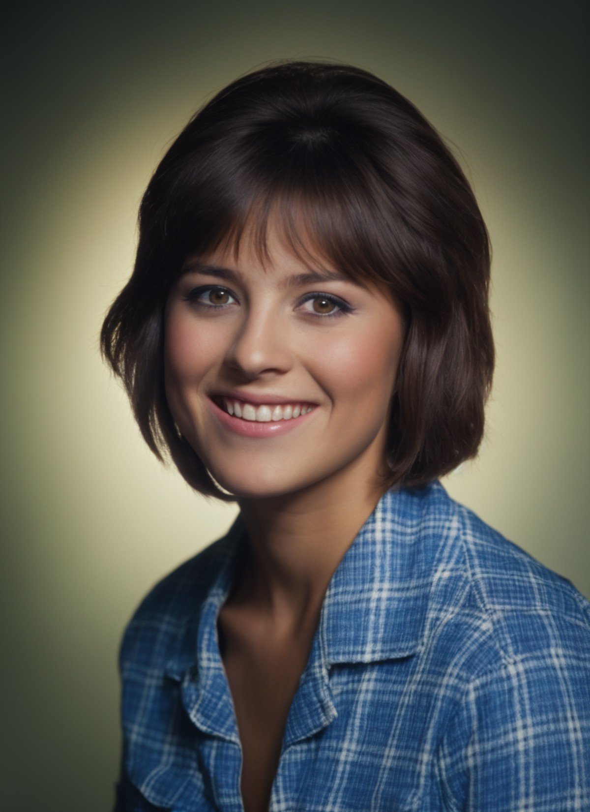 portrait of a beautiful young woman natavarley, short hair, smile, epic (photo, studio lighting, hard light, sony a7, 50 mm, matte skin, pores, colors, hyperdetailed, hyperrealistic), <lora:natavarley:0.7>