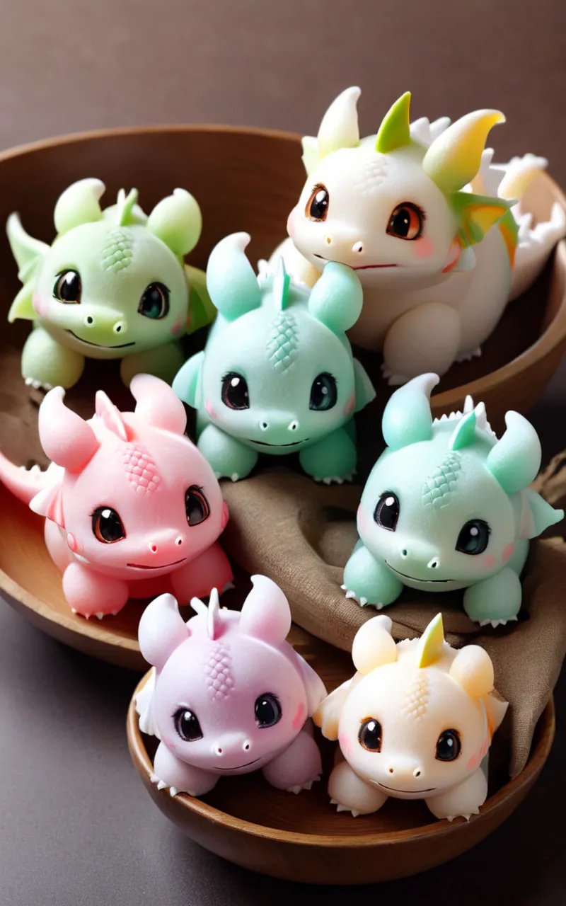 cute mochi mochi dragons