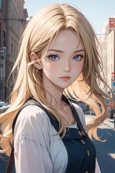 1girl, upper body, (masterpiece, best quality), RAW photo, 16k wallpaper, extremely detailed CG, amazing, ultra detailed, hyperrealistic, official art, High quality texture, incredibly absurdres, highres, 18 years old, cute girl, blonde hair, beautiful face, detailed dark indigo eyes,  epiCPhoto