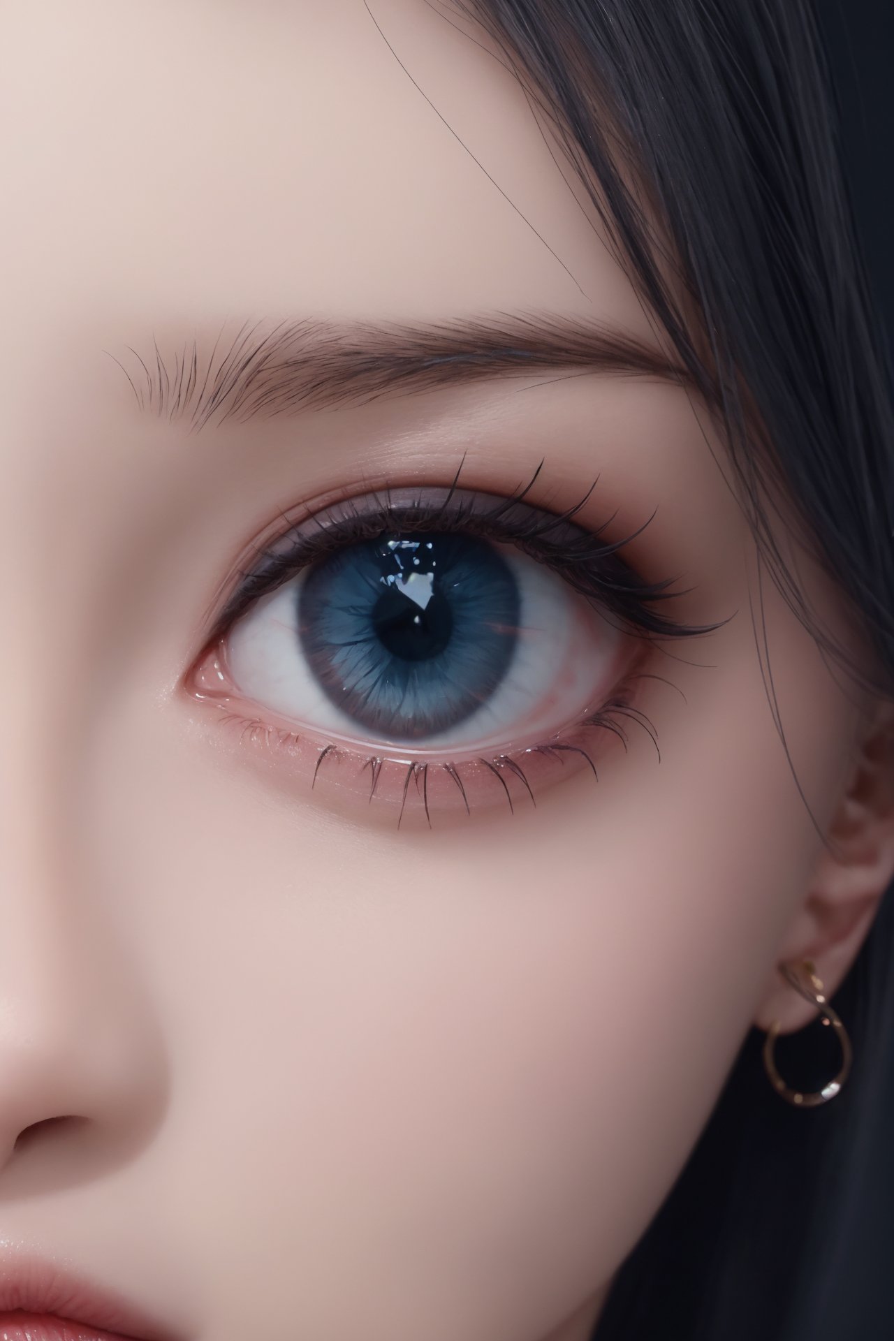 close-up,blue eye focus, realistic <lora:eye:0.8>