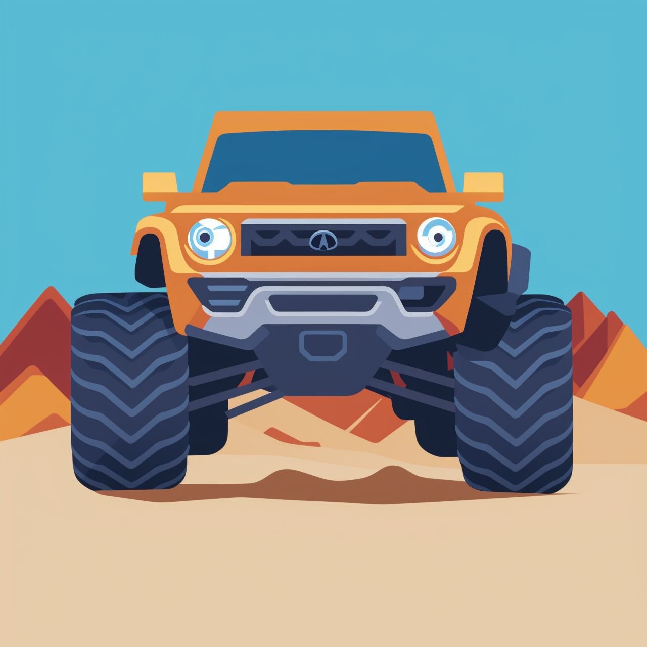 <lora:Vector_illustration_V2:0.8> vector illustration, monster truck, 