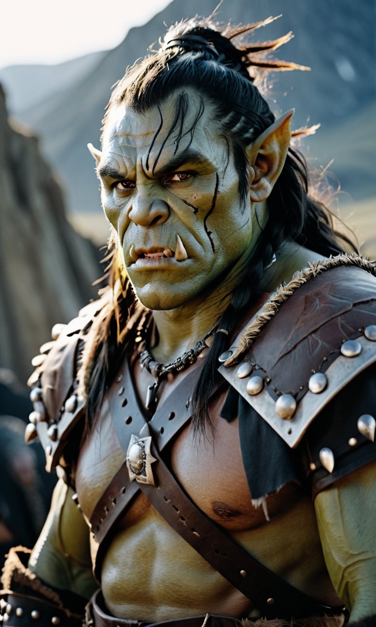 cinematic photo western fantasy,a fierce orc leader . 35mm photograph,film,professional,4k,highly detailed,