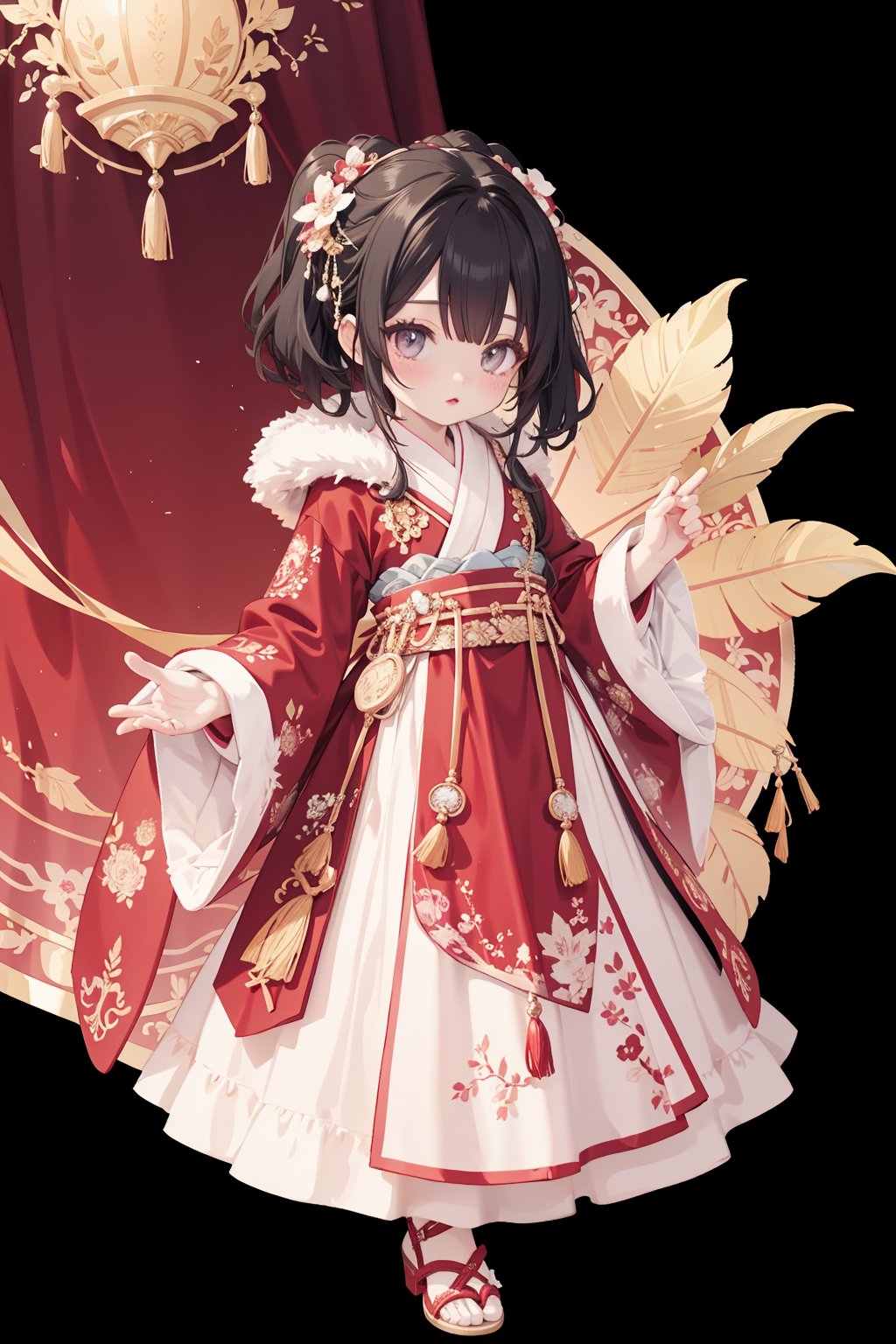 1gril,<lora:hanfuv0.2:0.7>,hanfu,full body,