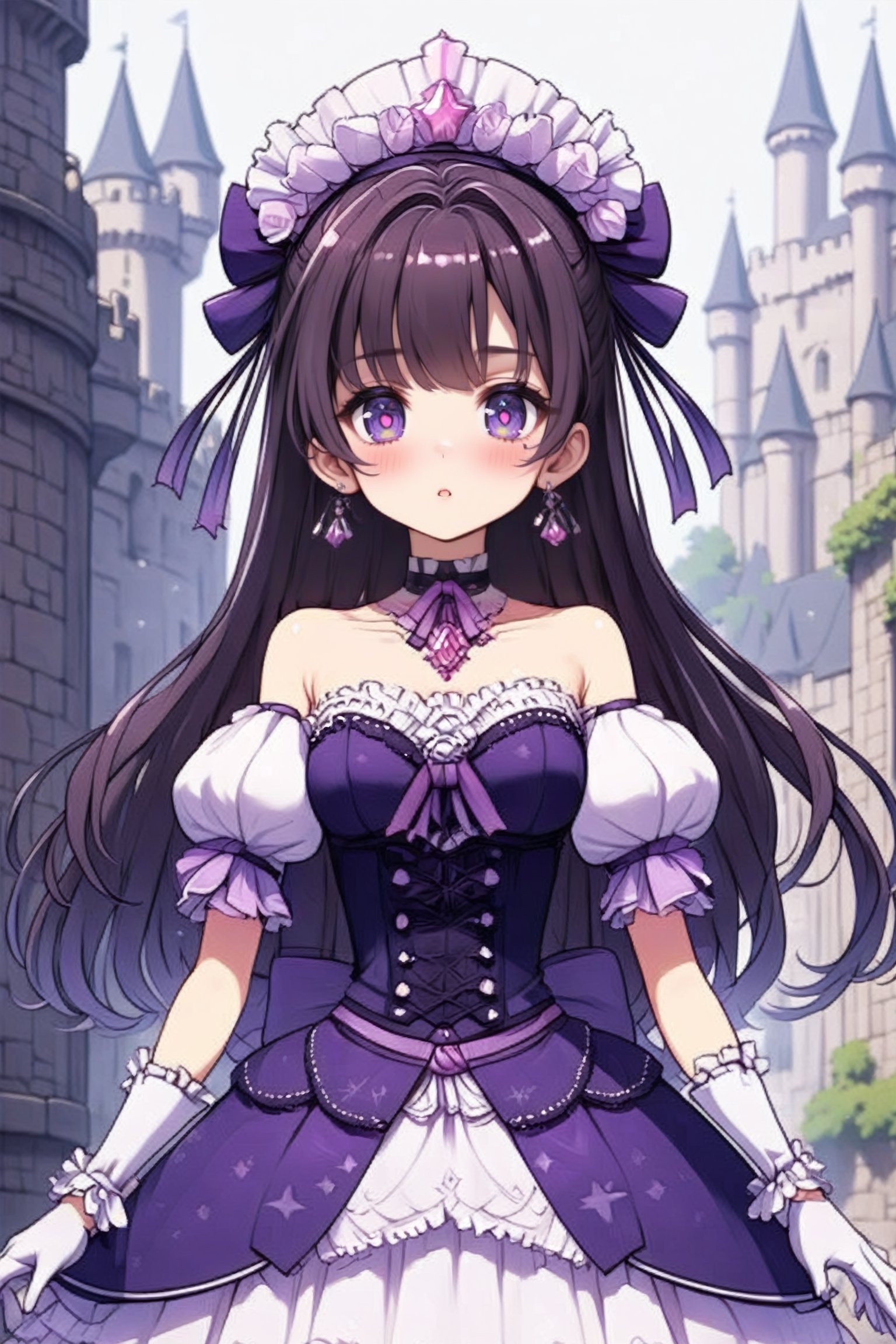 1girl, Magicgirl rayne, castle scape, upper body ((hands behind the back))<lora:EMS-248183-EMS:0.600000>, <lora:EMS-382619-EMS:0.800000>, <lora:EMS-326858-EMS:0.600000>