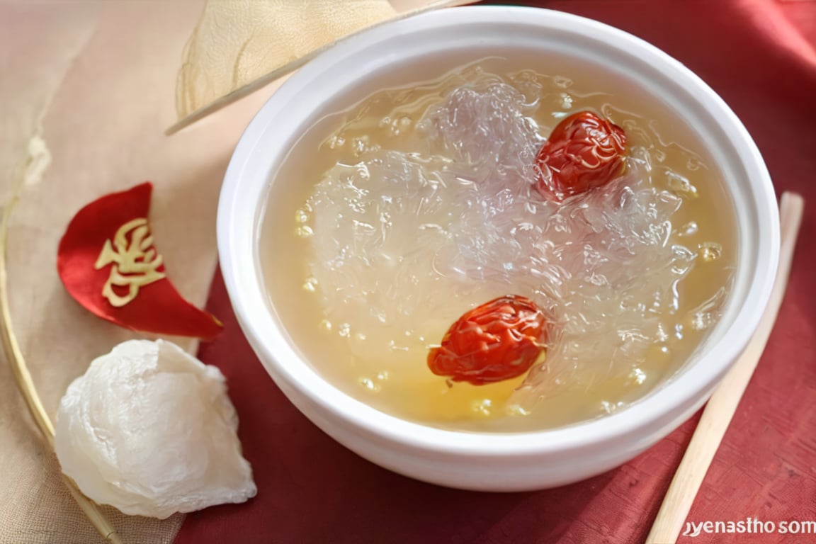 masterpiece, best quality, yenchung photo, bowl, spoon, bird nest soup, gelatinous, translucent strands, herb, backlighting, realistic, photorealistic, Ambilight, ultra-high quality, unreal engine, sunlight, scenery, still life  <lora:yenchung_v5:1>