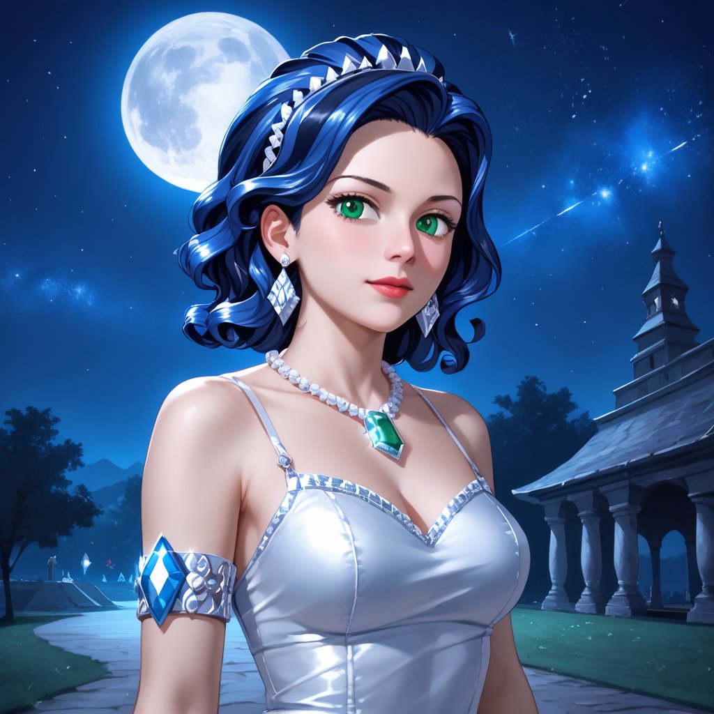 (,1girl, ,best quality, ),,masterpiece(,1girl,night, starry sky, milky way,outdoors, full moon,  night sky, darkness,  world of darkness, , ) ,ultra realistic 8k cg,   clean, masterpiece,     (( , )),, , , prestige, luxury, jewelry, diamond, gold, pearl, gem, sapphire, ruby, emerald, intricate detail, delicate pattern, charming, alluring, seductive, erotic, enchanting, hair ornament, necklace, earrings, bracelet, armlet,halo((, )), (),