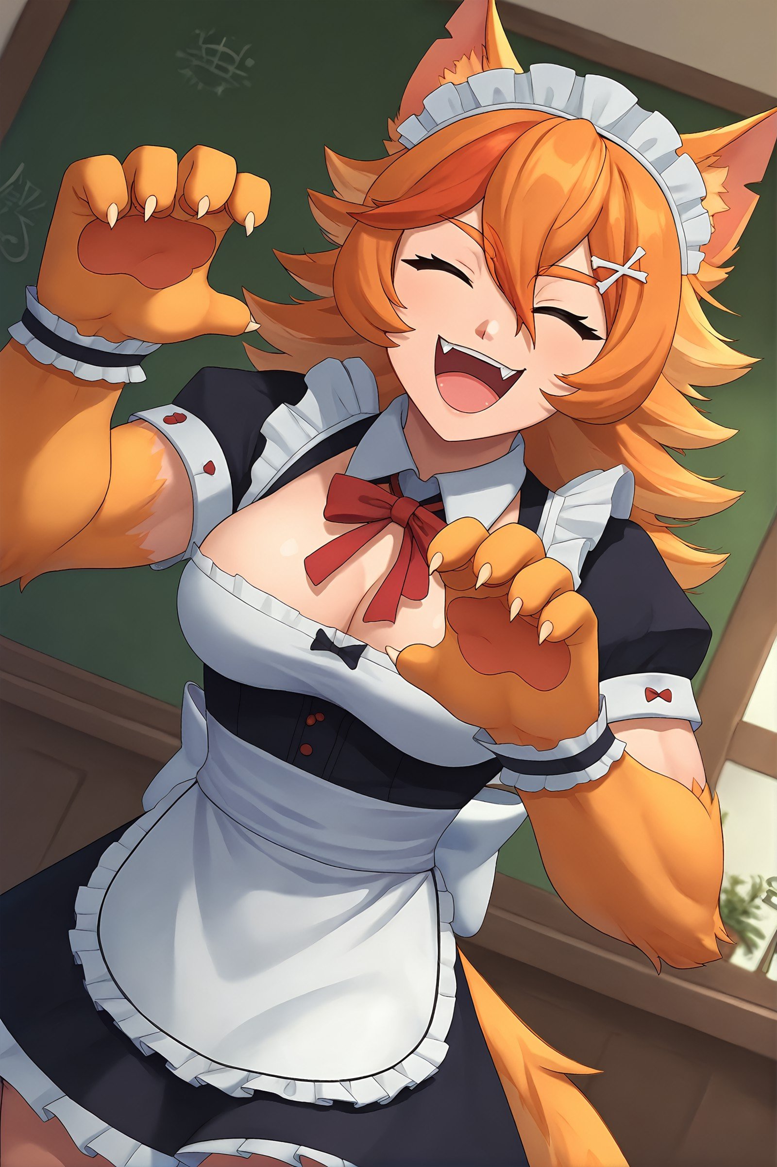 score_9,<lora:buffpup_v1_pruned:1>, buffpup, maid, open mouth, happy, closed eyes,high resolution, Masterpiece,uncensored, rating_explicit,
