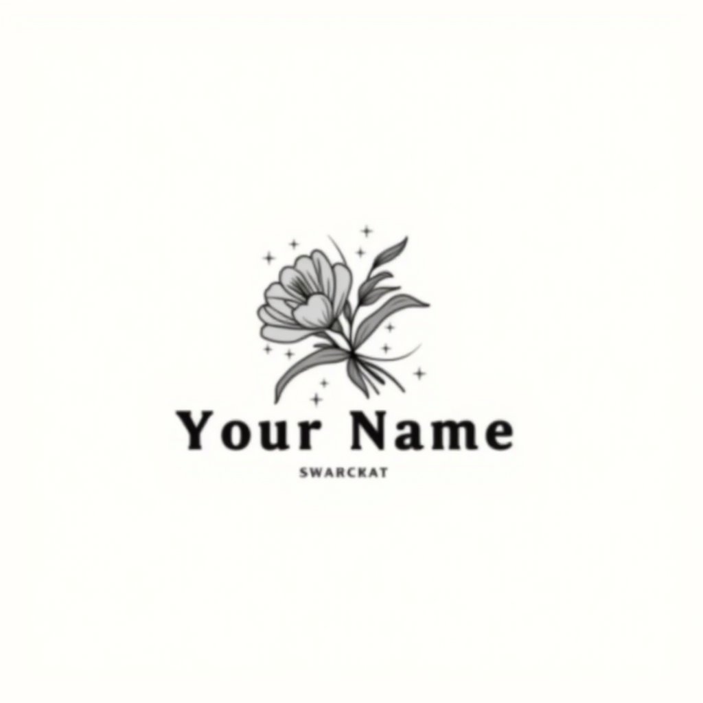 logo, black "your name" text, flower, no humans, simple background, english text, sparkle, still life, leaf, artist name, monochrome, bouquet<lora:ins_logo:1>