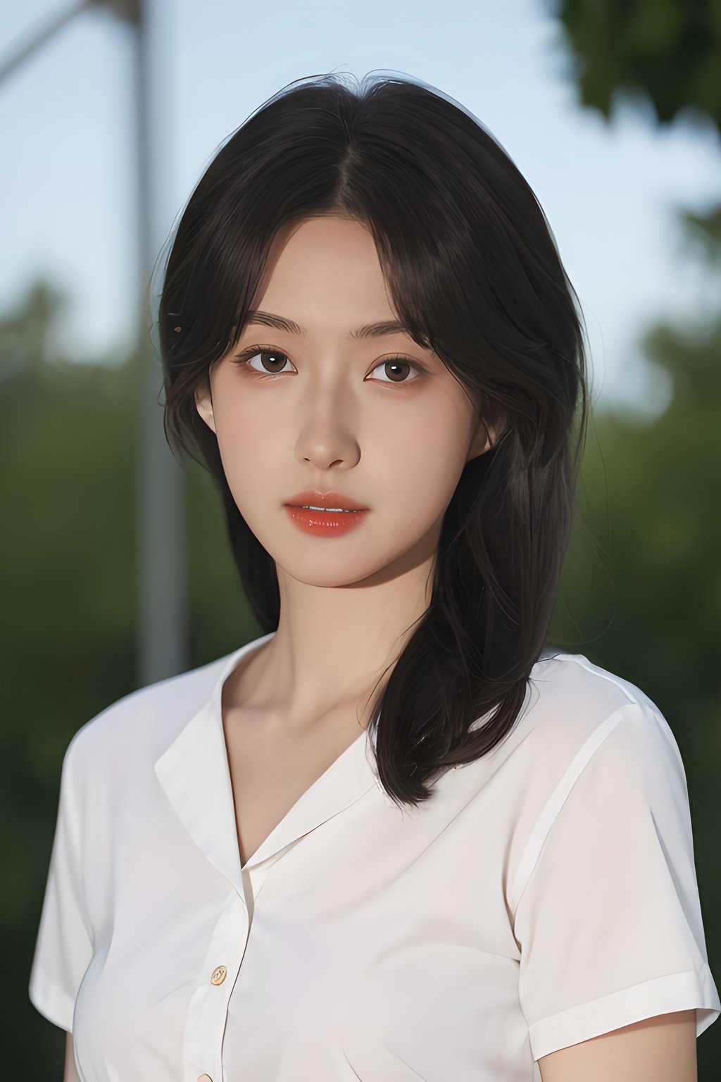 <lora:0829_04:0.7>,white_shirt,, 1girl,realistic,masterpiece, best quality, photorealistic, HDR,detail