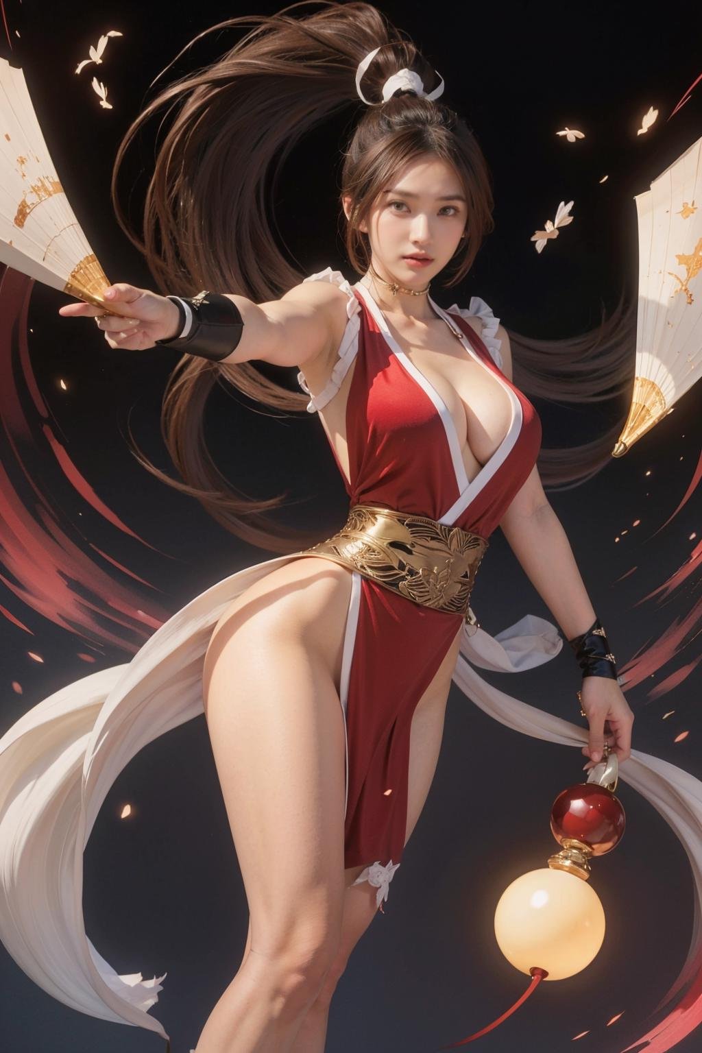 bzhw,1girl,shiranui mai,Best quality,masterpiece,ultra high res,<lora:GoodHands-beta2:1>,<lora:buzhwu-000014:0.7>, exquisite detail, radiant light, detailed, heavenly atmosphere, glowing, color, winning, perfect, intricate