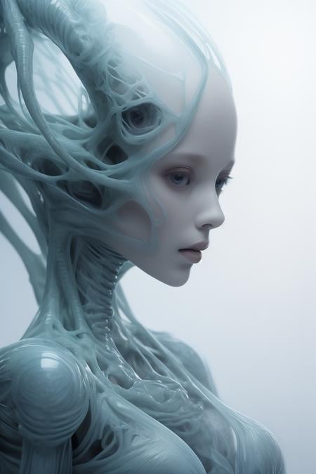 best quality,master piece,intricate details,nsfw,1girl,solo,(full body:1.4),(light smile),legs,simple background,brightly,lips,alien android,simple background,alien,brain in (transparent:1.2) skull,(organic helmet),a beautiful futuristic woman with a futuristic head,in the style of dark white and light aquamarine,translucent skin,undefined anatomy,eccentric detail placements,alien worlds,intricately sculpted,techpunk,spine,exo-skeleton,colored skin,upper body,closed mouth,breasts,depth of field,ultra hd,matte photo,bold yet graceful,intricate embellishments,8k resolution,<lora:alienskin:0.8>,<lora:cutegirl25d:0.3>,<lora:cumbersome-block:0.4>,