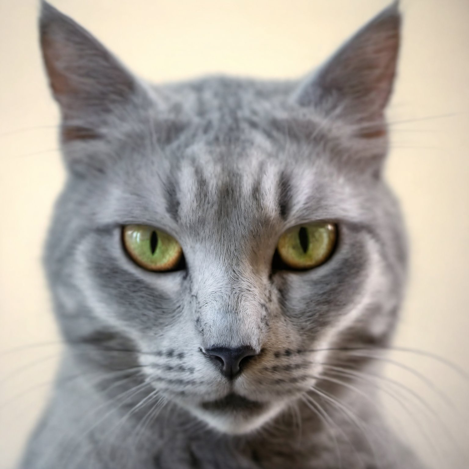 body shot of a Ancient cat, complex Silver background, Smoky Conditions, Magic Realism, Peaceful, F/8