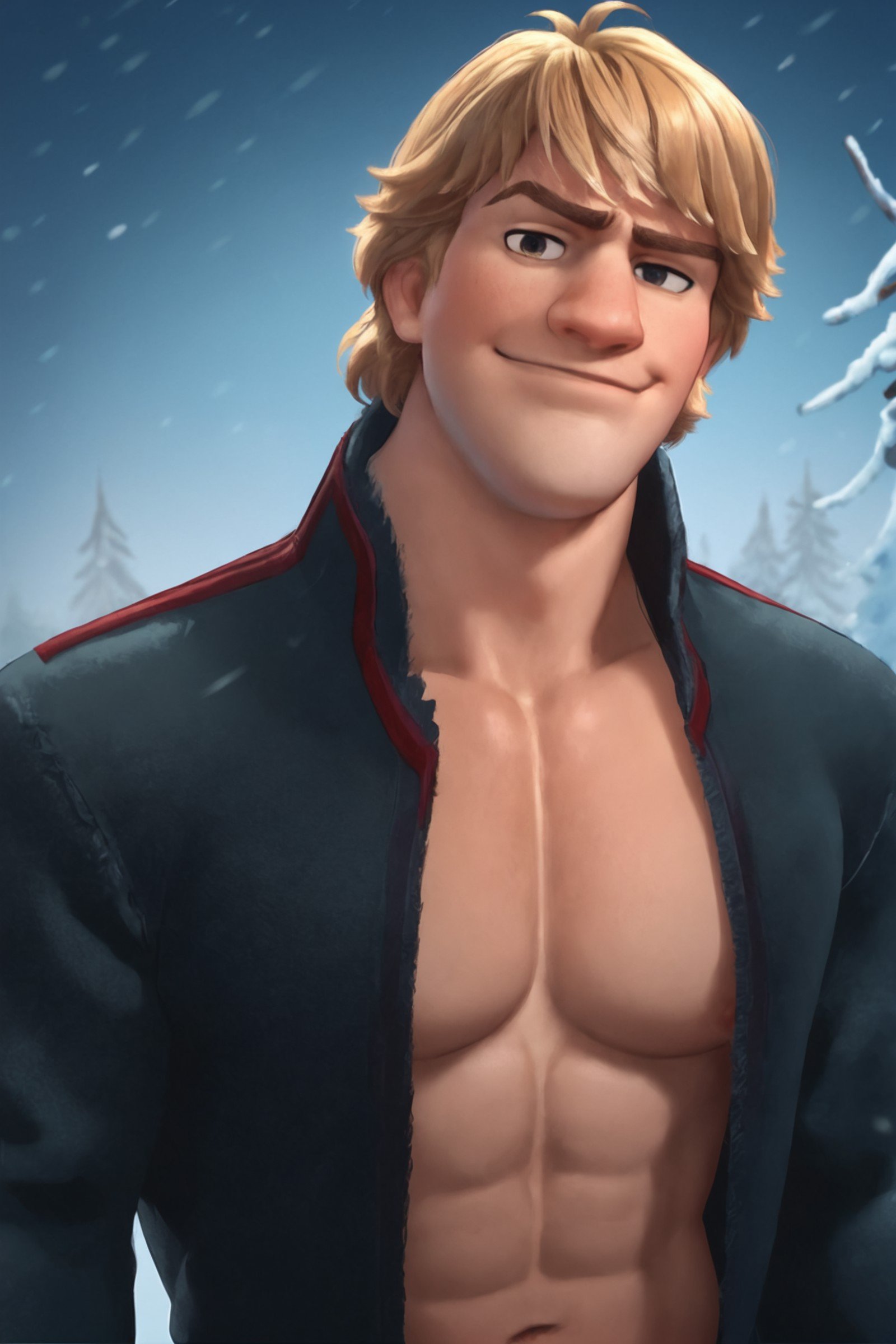 score_9, score_8_up, score_7_up, source_anime, source_explicitKristoff, 1boy, solo, looking at viewer, upper body, muscular, ((shirtless, no shirt)), snow, muscular, big pectorals, puffy chest, smirk, no clothes, open shirt<lora:detail:1> <lora:Smooth Anime:1>  <lora:Kristoff_-_Frozen:1>