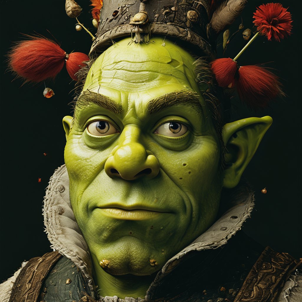 impactful paint of Shrek , | image created by | Tensor.Art