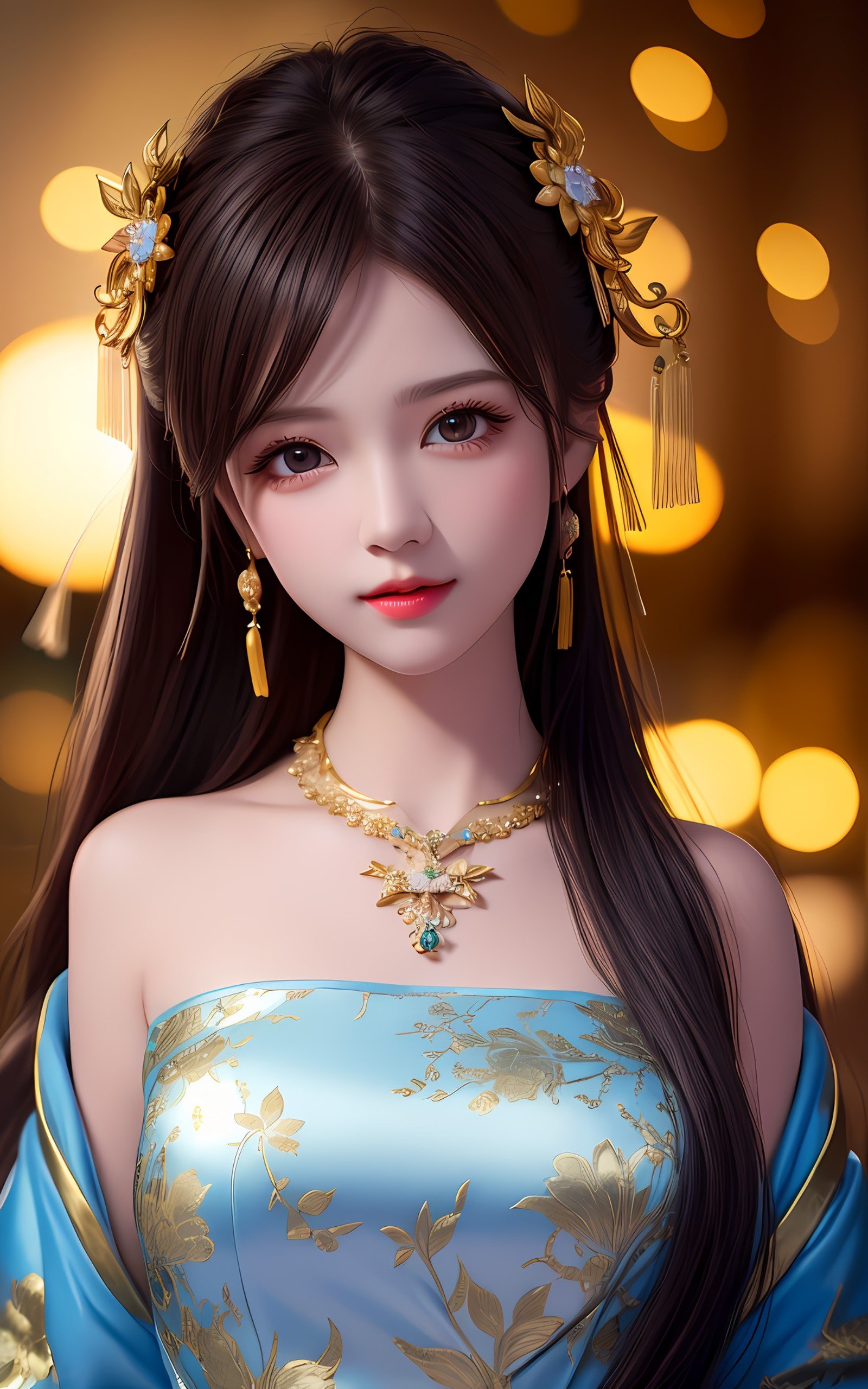 best quality, masterpiece, highres, 1girl,china dress,hair ornament,necklace, jewelry,Beautiful face,upon_body, tyndall effect,photorealistic, dark studio, rim lighting, two tone lighting,(high detailed skin:1.2), 8k uhd, dslr, soft lighting, high quality, volumetric lighting, candid, Photograph, high resolution, 4k, 8k, Bokeh