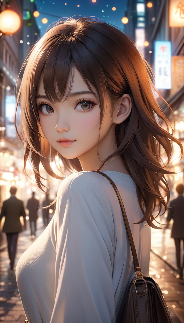 CG,masterpiece,best quality,city,1girl,looking at viewer,bokeh,