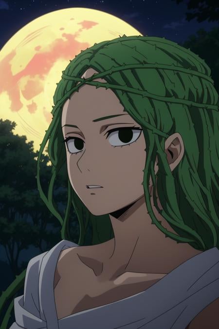 shiozaki ibara, outdoors, SFW, portrait, night, professional lighting, moon, perfect composition<lora:MHA_girlPack4:0.7>, 8k, masterpiece, absurdres, anime,