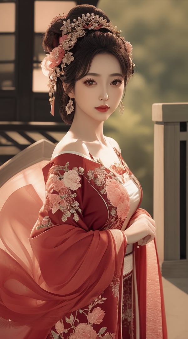 (,1girl, ,best quality, ),looking at viewer, <lora:391-DA-国风-抹胸汉服:0.8> ,ultra detailed background,ultra detailed background,ultra realistic 8k cg,, ,masterpiece, (( , )),, ,tamari \(flawless\),  ,   cure blossom,  ,,  (()), (), ,,