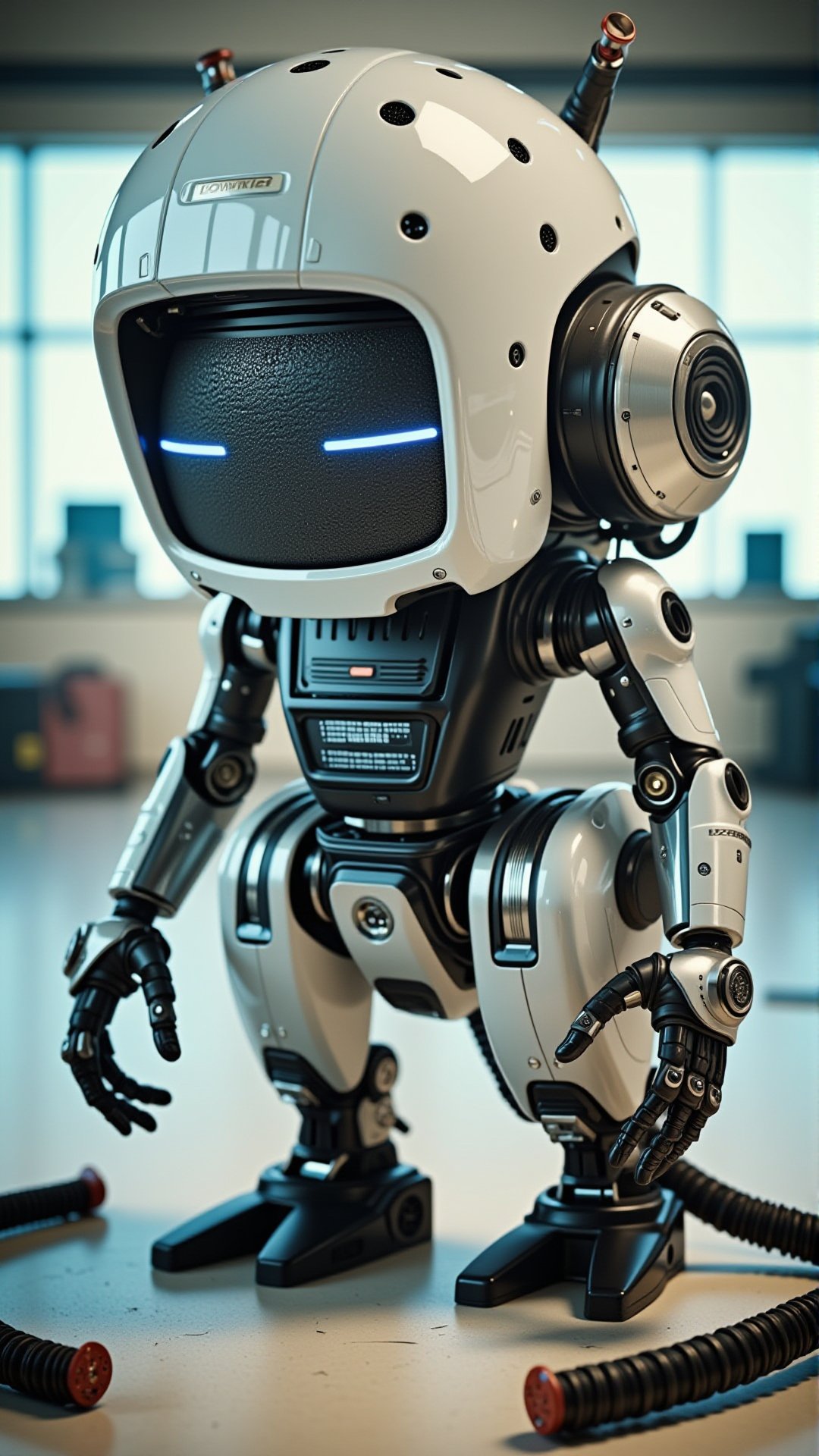 A professional photo of Stapler in a robotic wasteland location.