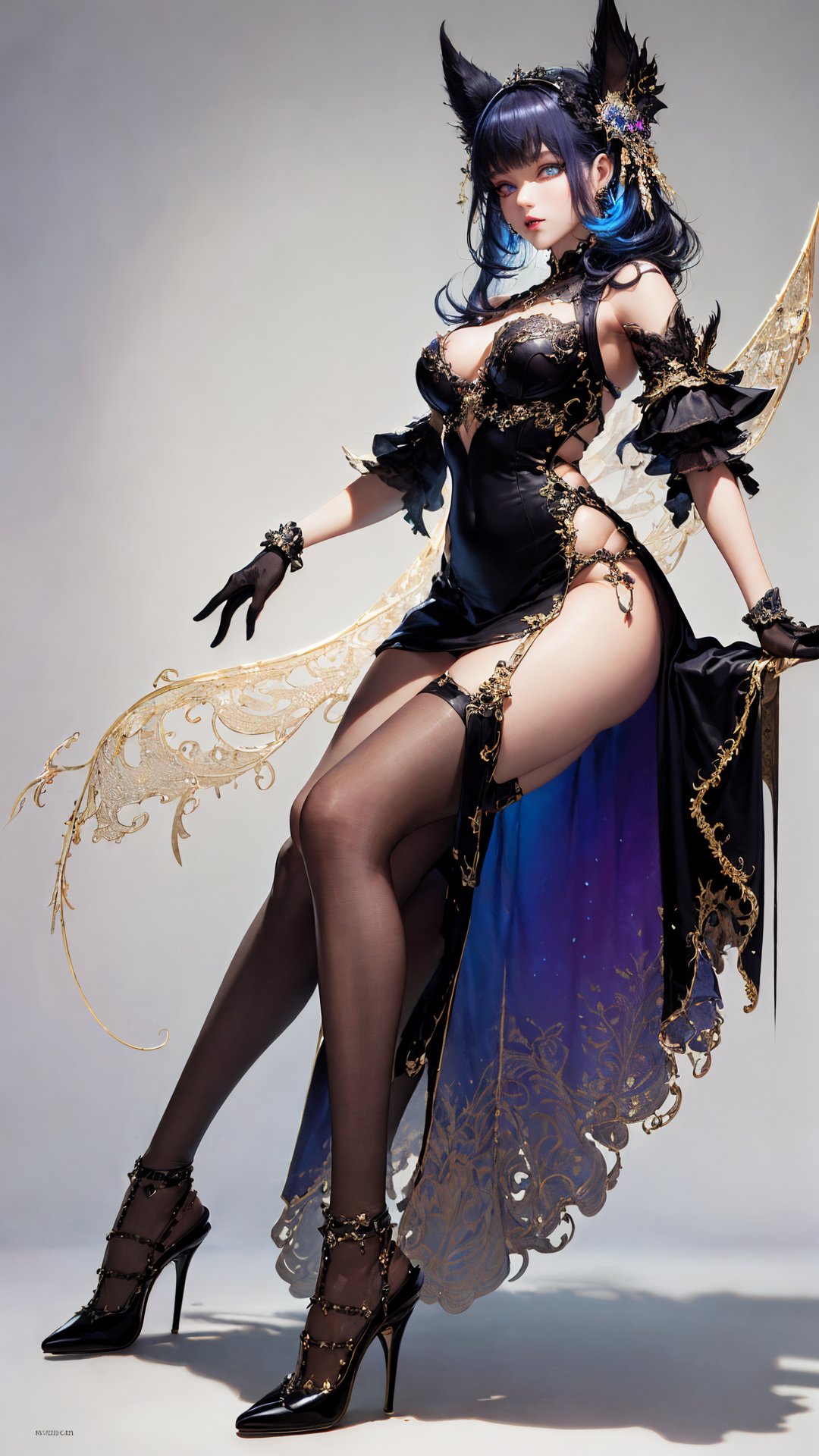 tutututu, high heels, full body, (masterpiece, top quality, best quality, official art, beautiful and aesthetic:1.2), 1girl, extreme detailed, colorful, highest detailed, soft colors, vibrant colors, (detailed), (fractal art:1.3), ((dreamy eyes, detailed eyes)), side view, (glowing eyes),<lora:tutuhltn_0004:0.65> 